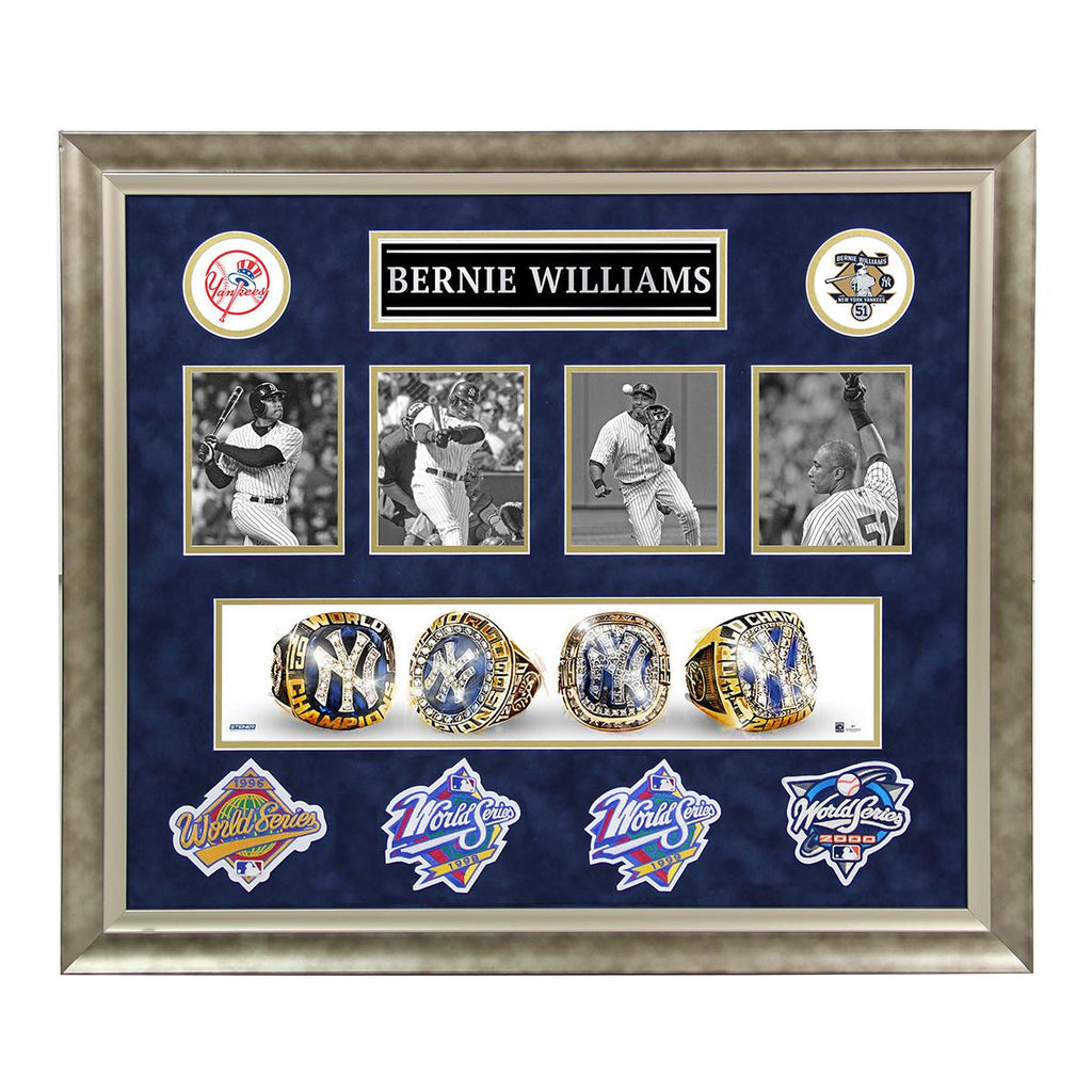 Bernie Williams World Series Rings and Patches 24x30 Collage