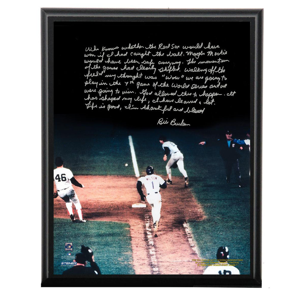 Bill Buckner Facsimile 86 World Series Error Metallic 8x10 Story Plaque