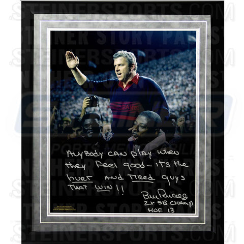 Bill Parcells Facsimile Playing Hurt & Tired... Quote Framed Metallic 16x20 Story Photo