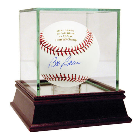 Bob Boone Autographed and Engraved Career Stats MLB Baseball