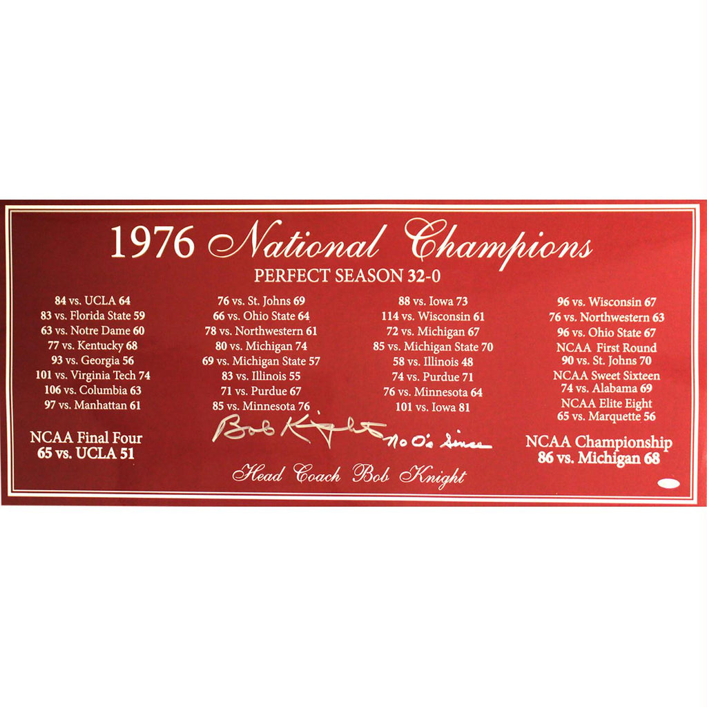 Bob Knight Signed Perfect Season Panoramic Photo w No 0es since insc