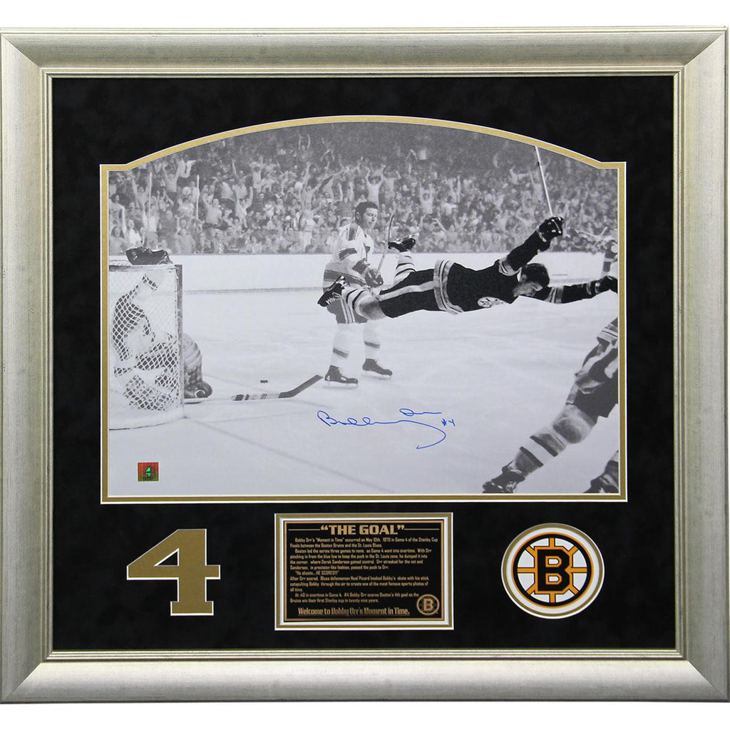 Bobby Orr The Goal Signed and Framed 16x20 Collage (24x24 212-068)