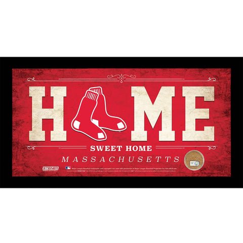 Boston Red Sox 10x20 Home Sweet Home Sign with Game-Used Dirt from Fenway Park