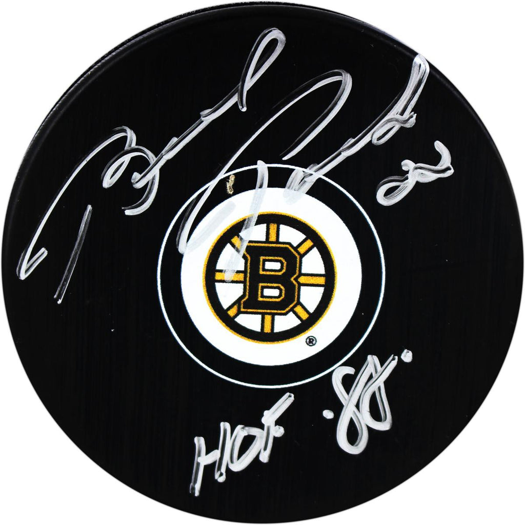 Brad Park Signed Boston Bruins Puck w HOF 88 Insc.