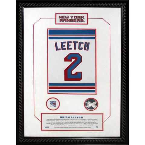 Brian Leetch 2 Retired Number NY Rangers 14x20 Framed Collage w Nameplate