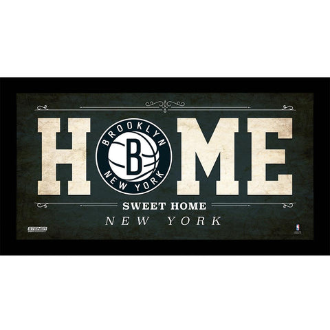 Brooklyn Nets 10x20 Home Sweet Home Sign w Game Used Net