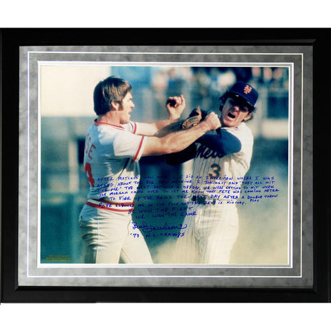 Bud Harrelson Facsimile Fighting Rose Framed Metallic 16x20 Story Photo