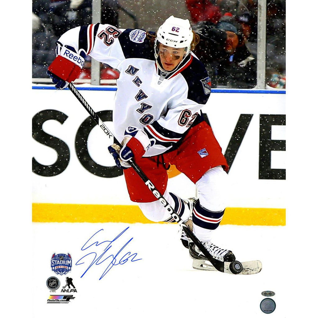 Carl Hagelin Signed Vertical Skate Stadium Series 16x20 Photo