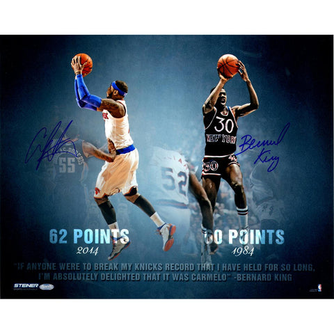 Carmelo AnthonyBernard King Dual Signed Knicks Points Record 16x20 Collage Photo