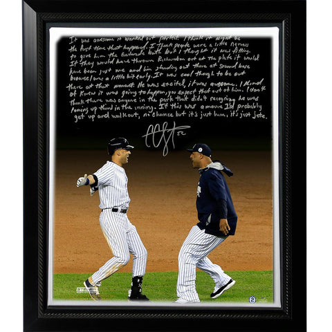 CC Sabathia Facsimile Jeters Yankee Farewell Story Stretched Framed 22x26 Canvas