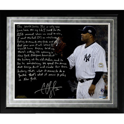 CC Sabathia Facsimile Winning in New YorkFramed Metallic 16x20 Story Photo