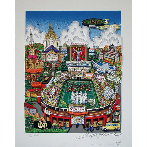 Charles Fazzino Notre Dame 1988 Championship Commemorative Pop Art