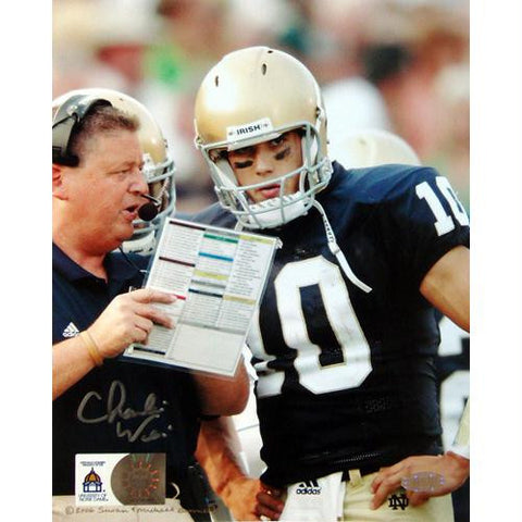 Charlie Weis with Brady Quinn 16x20 Photo