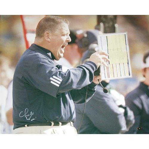 Charlie Weis Yelling from Sidelines 16x20 Photo