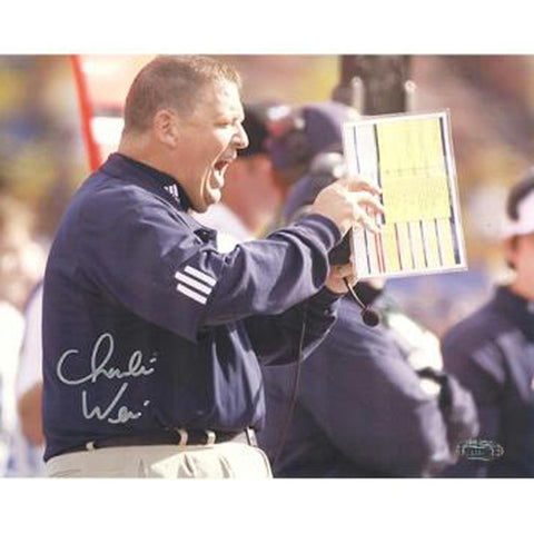 Charlie Weis Yelling from Sidelines 8x10 Photo