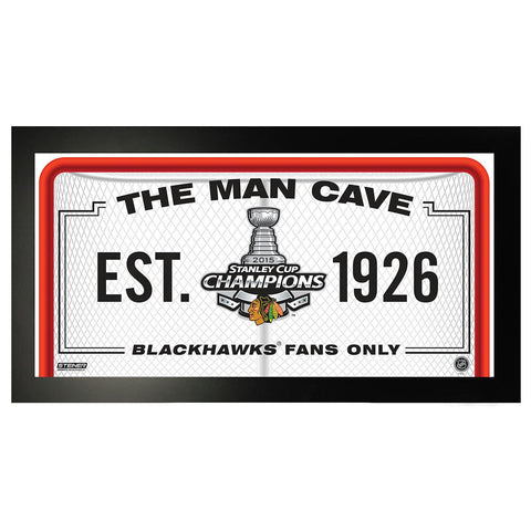 Chicago Blackhawks Stanley Cup Man Cave Sign 10x20 Framed Photo