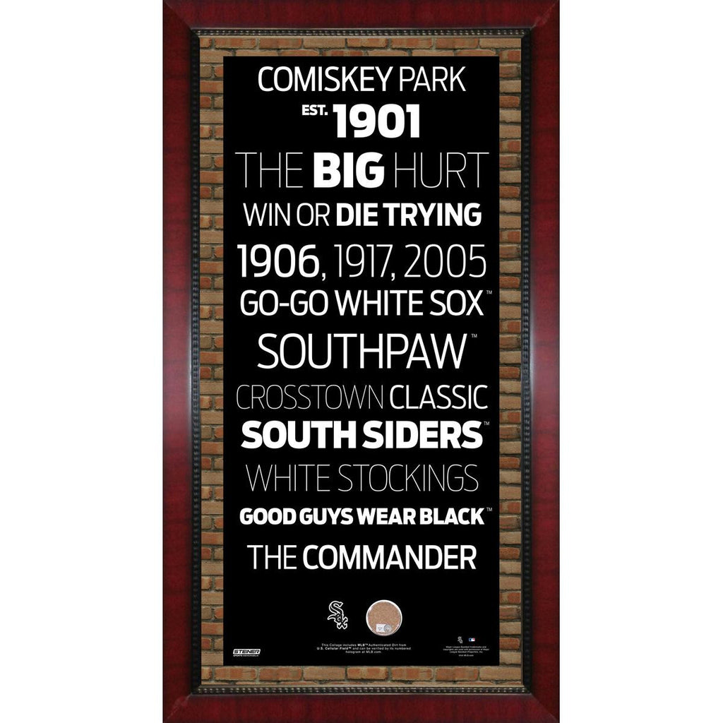 Chicago White Sox Subway Sign 16x32 Frame w auth Dirt from U.S. Cellular Field