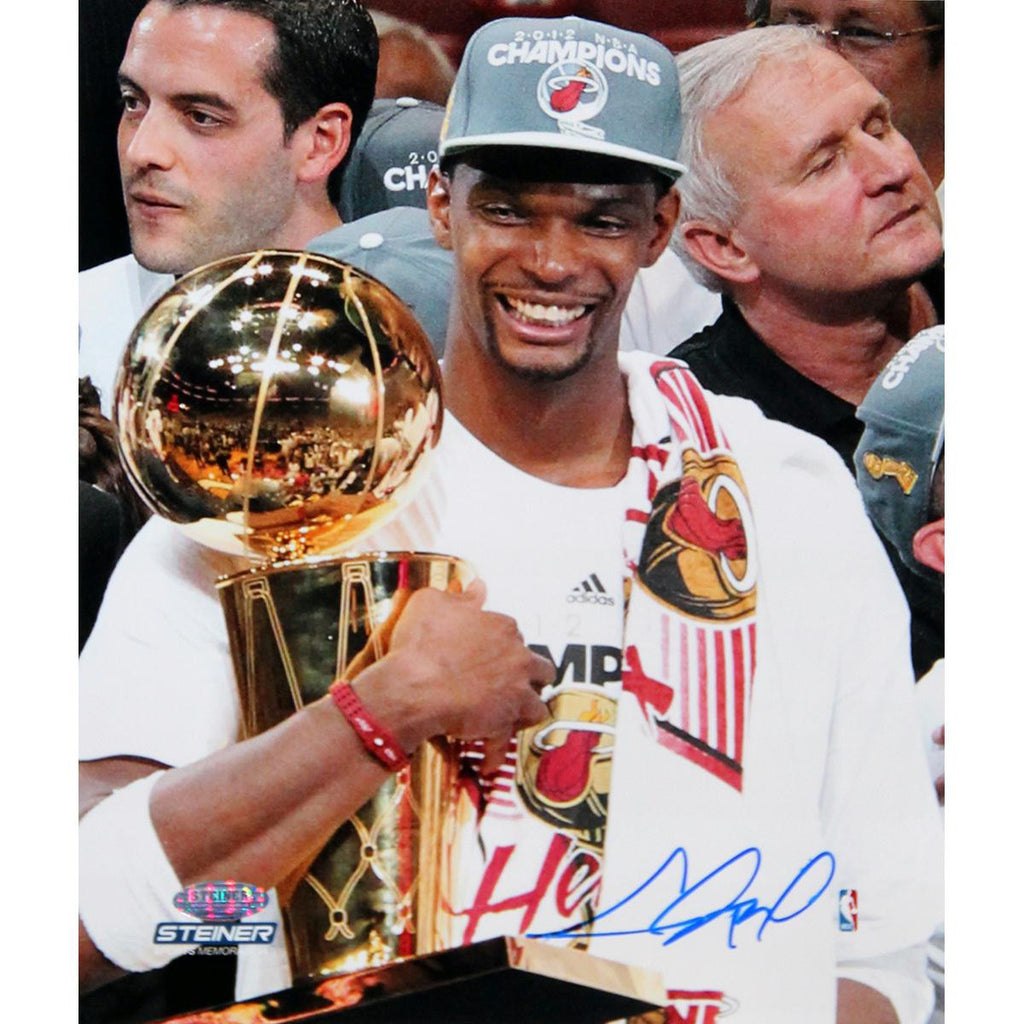 Chris Bosh Miami Heat Celebration NBA Championship Signed 8x10 Photo