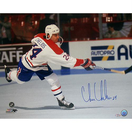 Chris Chelios Canadians Slap Shot Horizontal 16x20 Photo