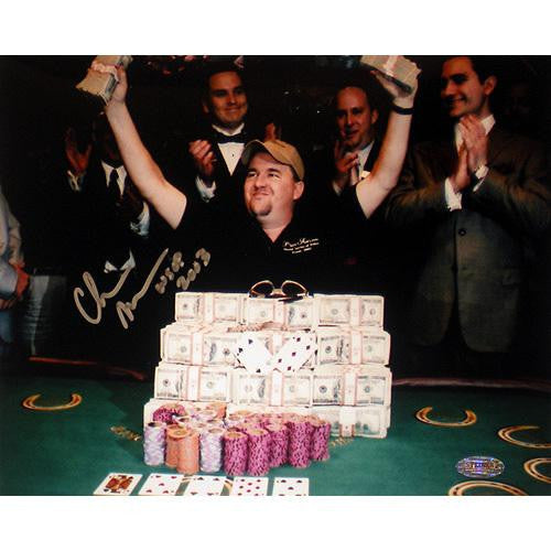 Chris Moneymaker Signed 8x10 and Book Set