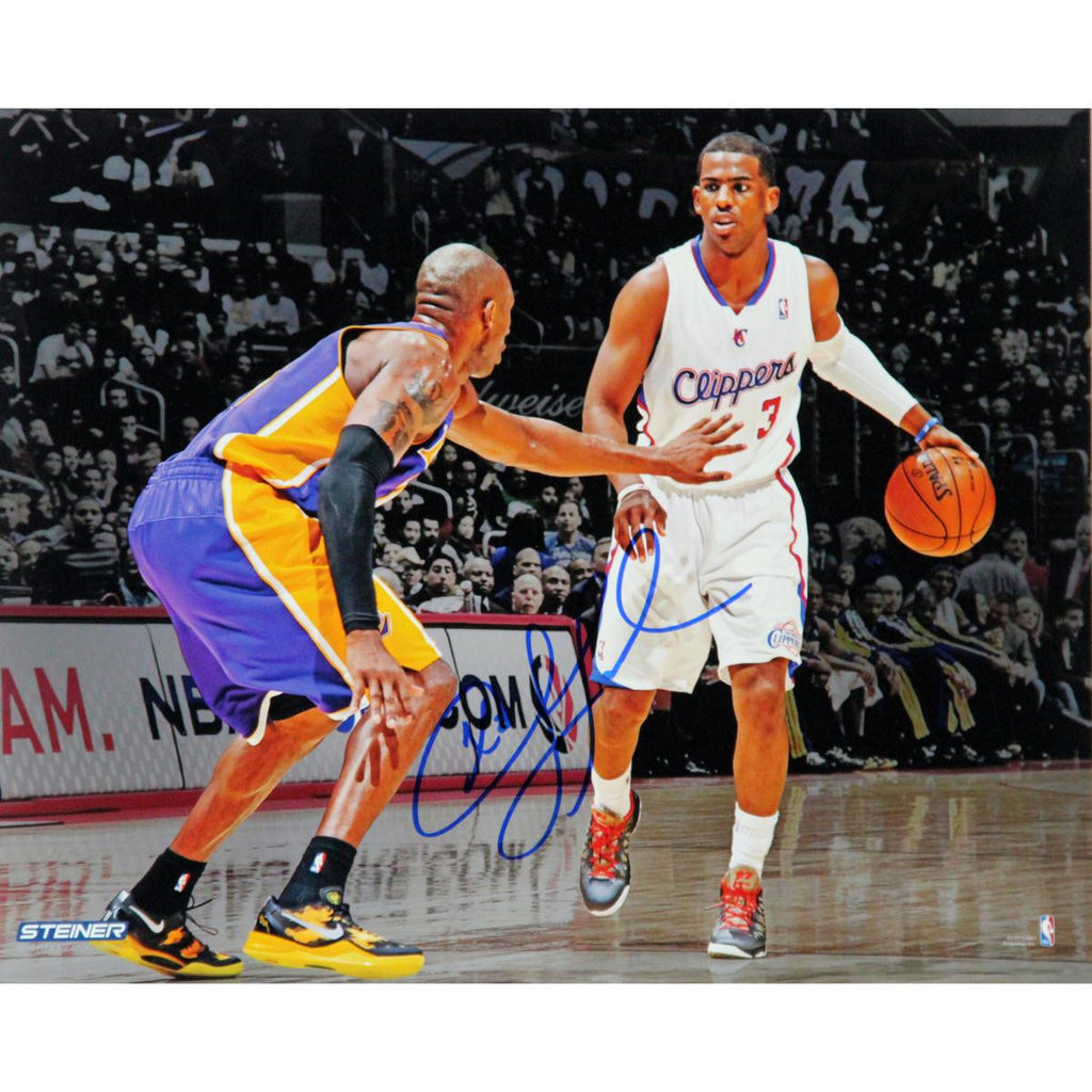 Chris Paul Los Angeles Clippers vs Kobe Bryant Signed 16x20 Photo