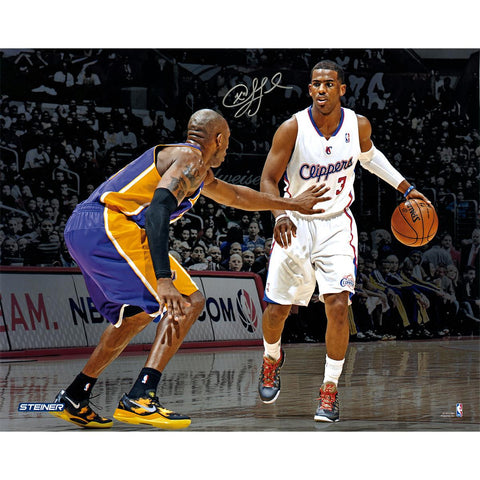 Chris Paul Los Angeles Clippers vs Kobe Bryant Signed 16x20 Photo (Signed in Silver)