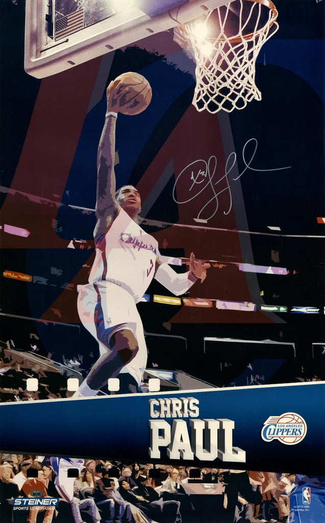 Chris Paul Signed Animated-Style Layup Signed 20x32 Photo w Name Overlay