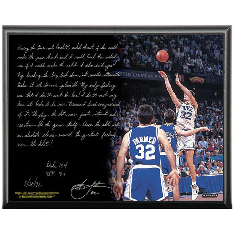 Christian Laettner Facsimile The Shot Metallic 8x10 Story Plaque (LE100)