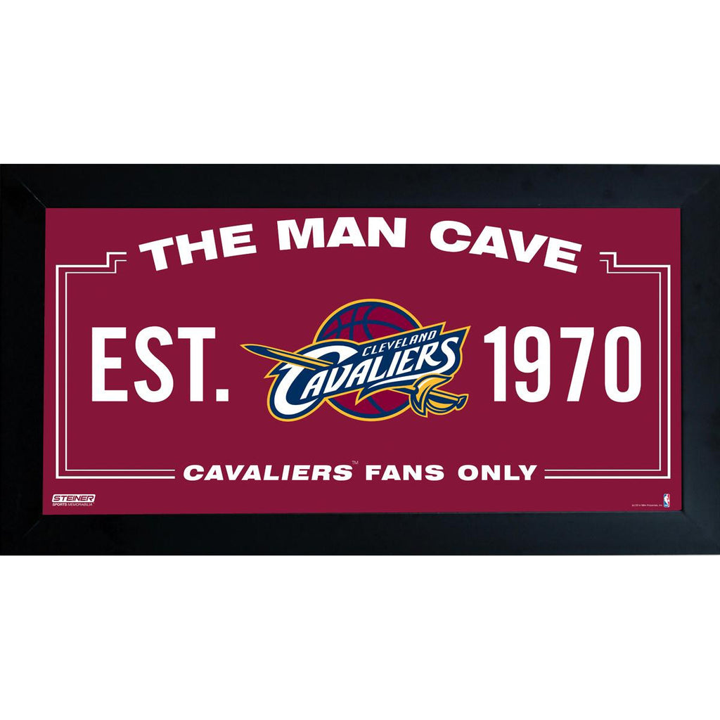 Cleveland Cavaliers Man Cave Sign 10x20 Framed Photo