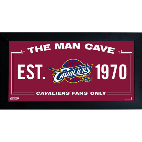 Cleveland Cavaliers Man Cave Sign 10x20 Framed Photo