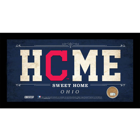 Cleveland Indians 10x20 Home Sweet Home Sign with Game-Used Dirt from Progressive Field