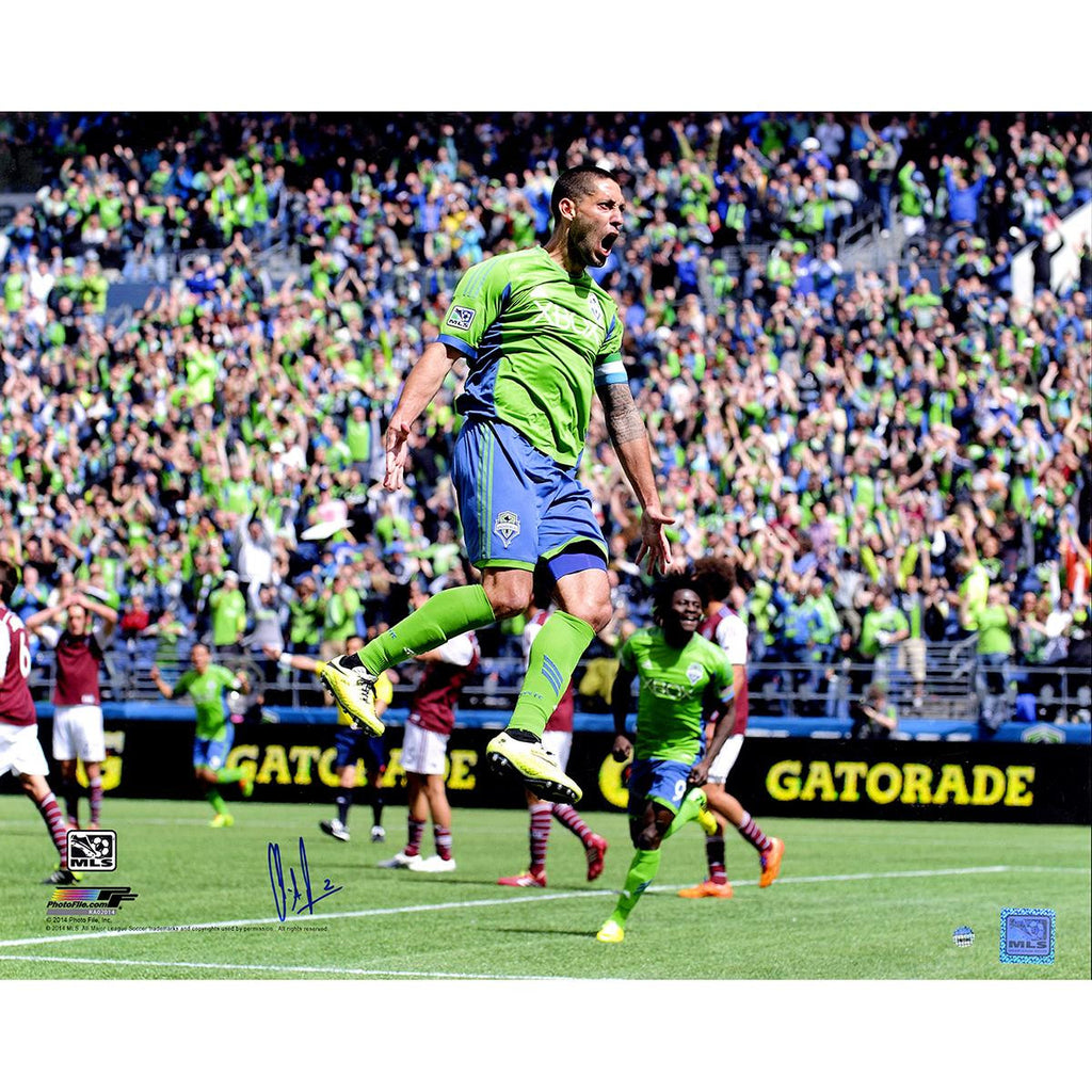 Clint Dempsey Signed Seattle Sounders Celebration 16x20 Photo