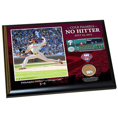 Cole Hamels No Hitter 62515 Player Profile 8x10 Framed Collage w Game Used Dirt