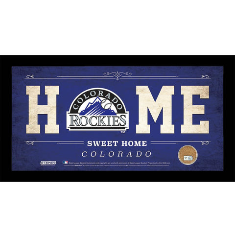 Colorado Rockies 10x20 Home Sweet Home Sign with Game-Used Dirt from Coors Field