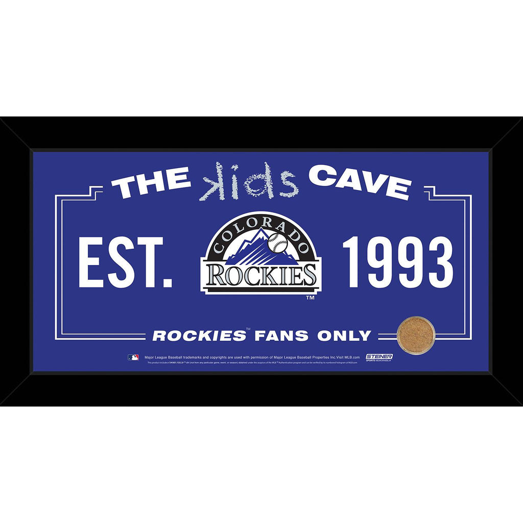 Colorado Rockies 10x20 Kids Cave Sign w Game Used Dirt from Coors Field