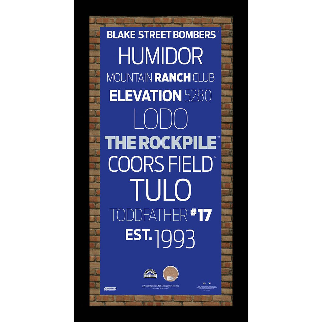 Colorado Rockies Subway Sign Wall Art 9.5x19 Frame w Authentic Dirt from Coors Field.