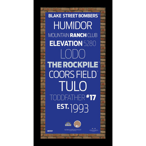 Colorado Rockies Subway Sign Wall Art 9.5x19 Frame w Authentic Dirt from Coors Field.