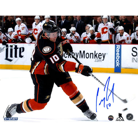 Corey Perry Anaheim Ducks Slap Shot Against Calgary Flames Signed 8x10 Photo