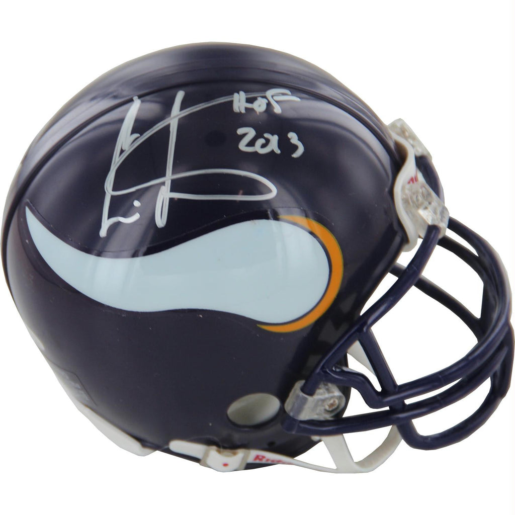 Cris Carter Vikings Signed Mini Helmets w HOF Inscription