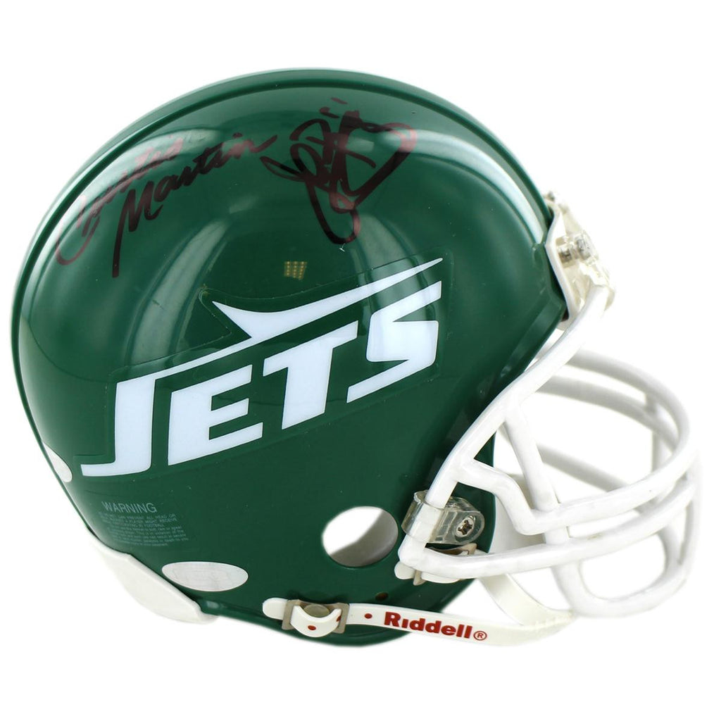 Curtis MartinJohn Riggins Dual Signed New York Jets 1978-89 Model Green Replica Mini Helmet