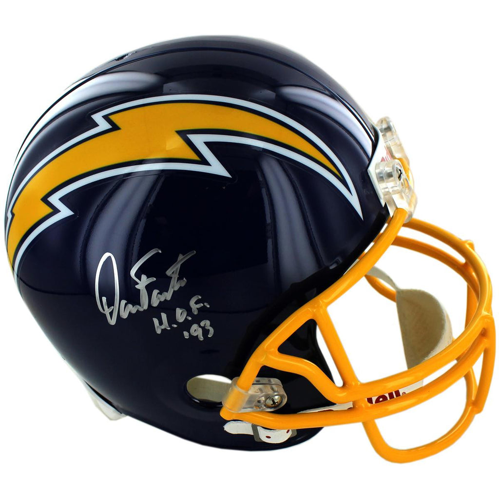 Dan Fouts Signed San Diego Chargers Replica Throwback 74-87eeHelmet wHOF 93 Inscription