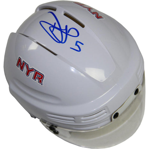 Dan Girardi Signed New York Rangers White Replica Mini Helmet