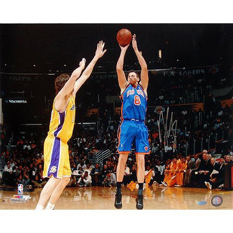 Danilo Gallinari Knicks Blue Jersey Jump Shot vs Lakers 16X20 photo