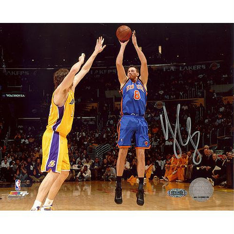 Danilo Gallinari Knicks Blue Jersey Jump Shot vs Lakers 8x10 photo