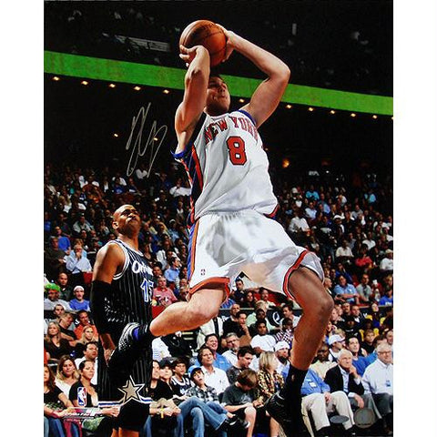 Danilo Gallinari Knicks White Jersey Shot in Mid Air vs Magic 16X20 Photo