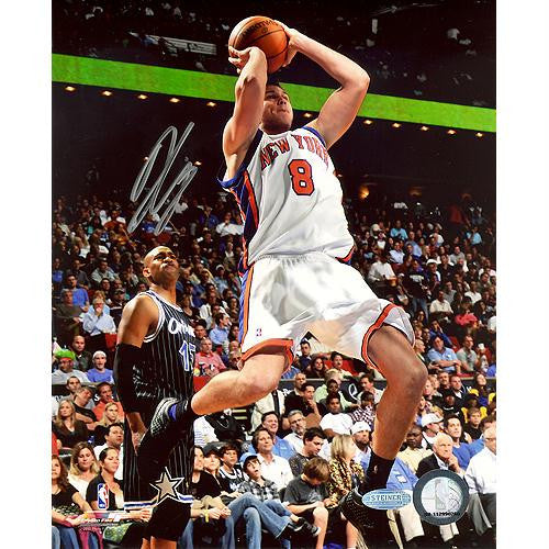 Danilo Gallinari Knicks White Jersey Shot in Mid Air vs Magic 8x10 Photo