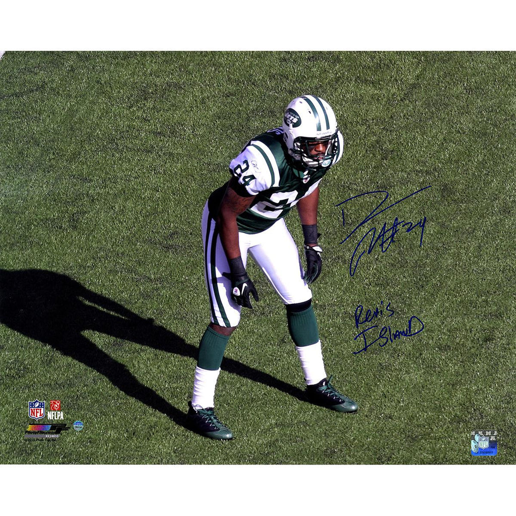 Darrelle Revis Signed Jets Stance 16x20 Photo with Revis Island Insc.