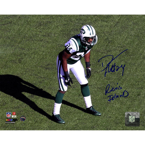 Darrelle Revis Signed Jets Stance 8x10 Photo with Revis Island Insc.