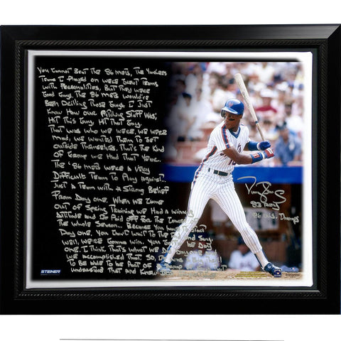 Darryl Strawberry Facsimile 1986 Mets Story Stretched Framed 22x26 Story Canvas