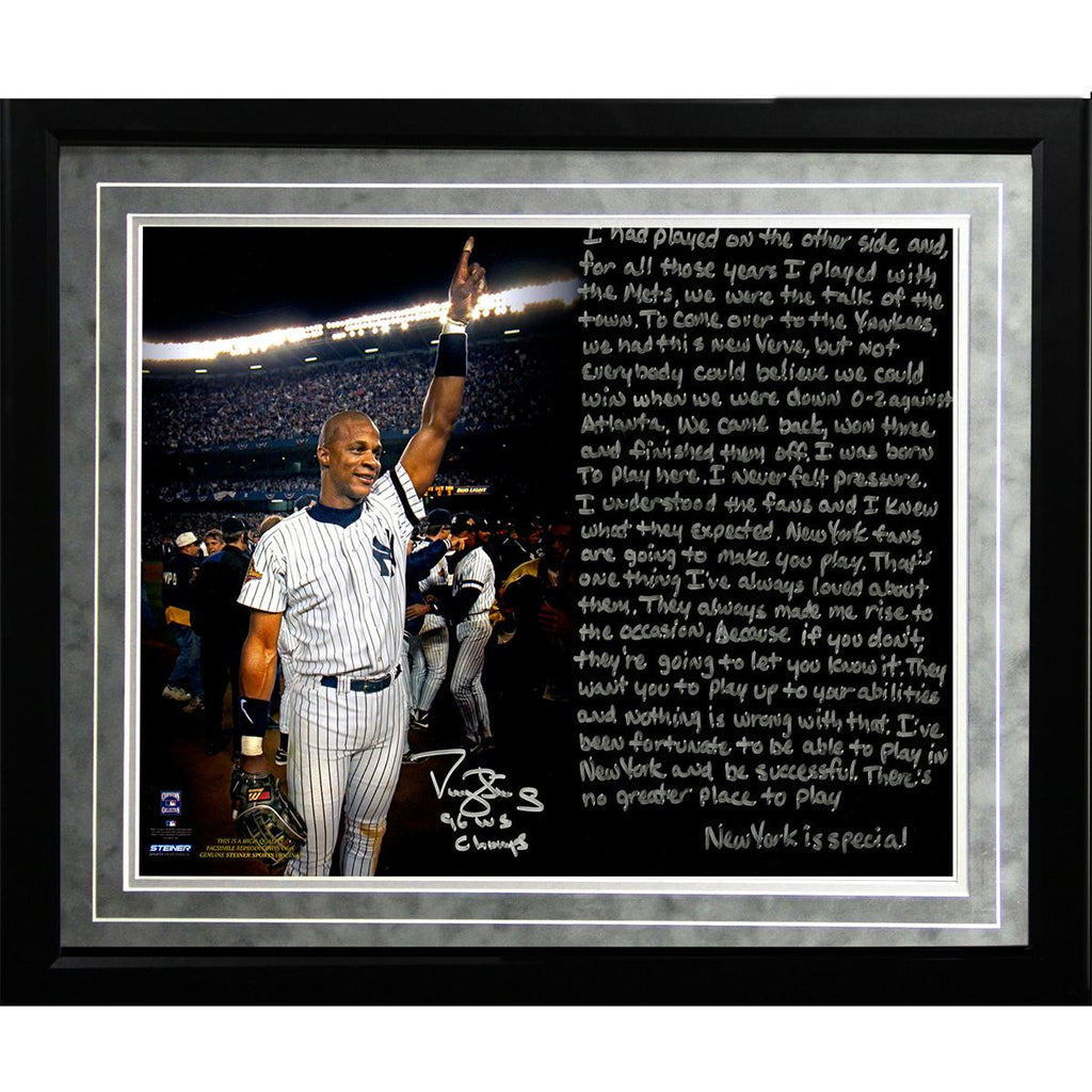 Darryl Strawberry Facsimile 1996 World Series Framed Metallic 16x20 Story Photo